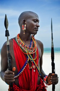 Maasai Warrior Standing on Beach - Gay Adventures