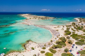 Aerial view of Elafonissi Beach 