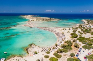 Aerial view of Elafonissi Beach 